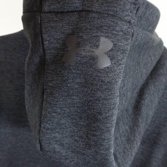 UNDER ARMOUR XL Charcoal Gray Cold Gear Logo Sleeve Loose Zip Hoodie Sweatshirt - Picture 6 of 7